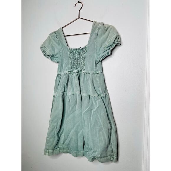 LOUNA Green Denim Empire Waist Babydoll Style Mini Dress Size Extra Small - Picture 10 of 13